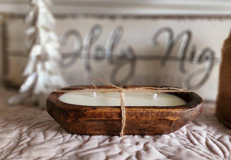 3wick Divulge Series Dough Bowl Candle, Baguette Bowl, Wood Bowl