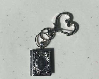 Book Locket Keychain, Locket Keychain, Personalized Locket, Locket Purse Charm, coquette Purse Charm, mom gift, Mother’s Day gift
