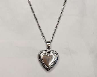 Stainless Steel Heart Locket Necklace, Personalized Photo Insert, Tarnish Free