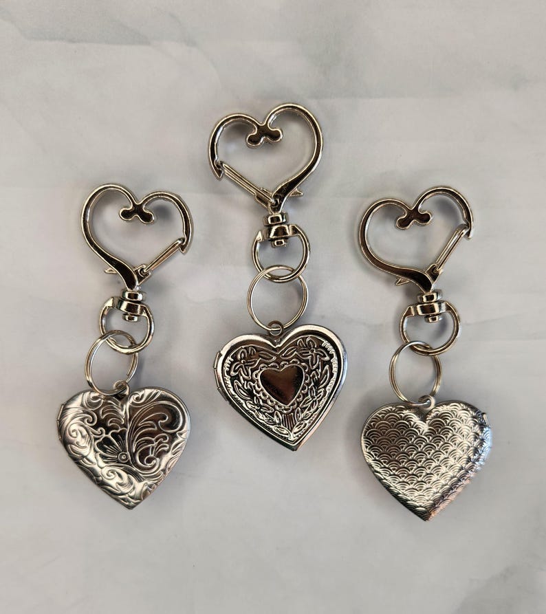 Locket Key Ring Heart Locket Keychain, Locket Keychain, Personalized Locket, Locket ...