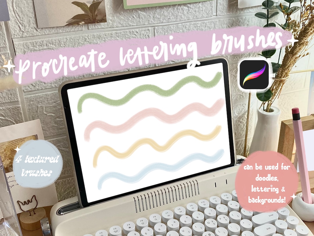 IPad Procreate Lettering Brush Pack | 4 Textured Brushes | Procreate ...