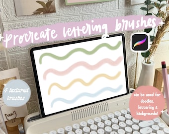 iPad Procreate Lettering Brush Pack | 4 Textured brushes | Procreate Brush set for doodles, writings, textured backgrounds| Instant Download