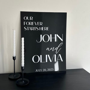 Acrylic Wedding Welcome Sign, Elegant Reception Decor