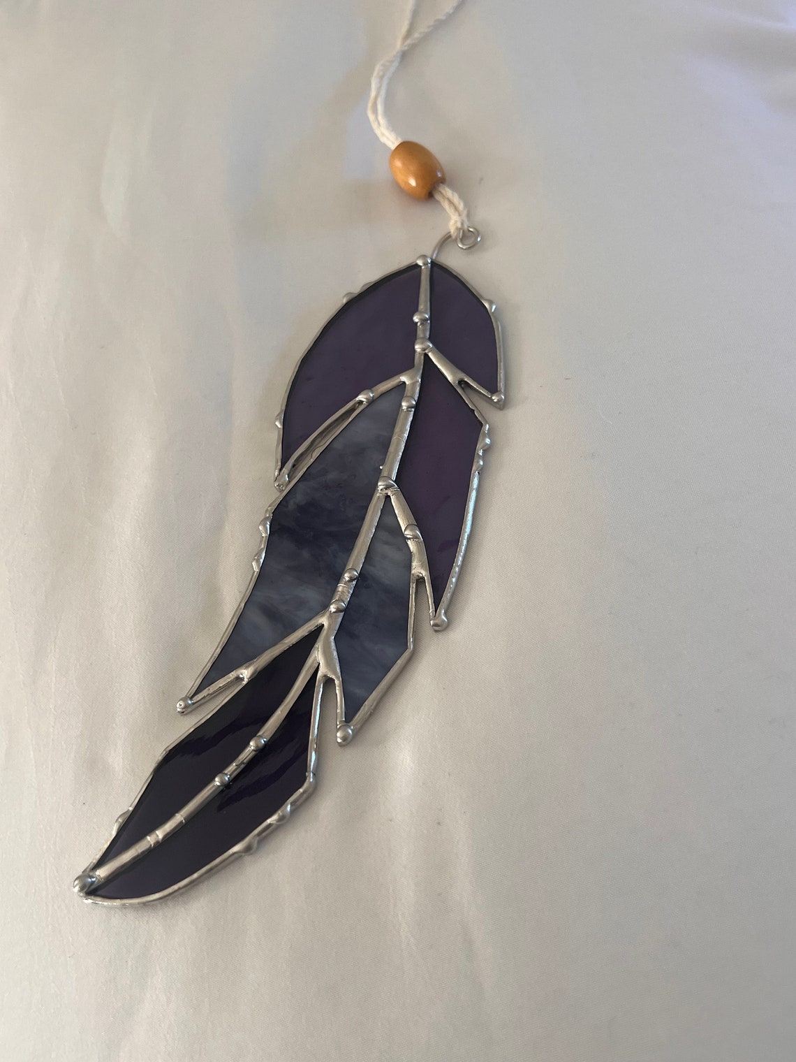 Stained Glass Feather, Feather Suncatcher, Feather Glass Window Hanging