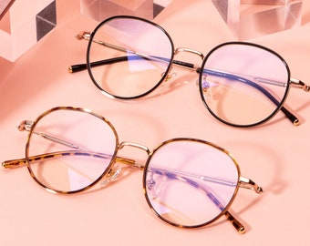 Reading Glasses Frames "Banger Round" Eyewear Frames Custom Readers Vintage Round Blue Light Blocking Myopia Glasses