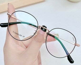 Reading Glasses Frames "Luna Round" Eyewear Frames Custom Readers Vintage Round Blue Light Blocking