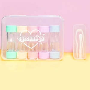 EyeCandys Colored Contact Lens Case (5 Pairs) Travel Kit - Multi Storage Case for Color Contacts Eye Contacts