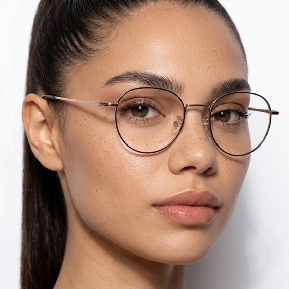 Reading Glasses Frames "Luna Round" Eyewear Frames Custom Readers Vintage Round Blue Light Glasses for Women Distance Glasses for Myopia