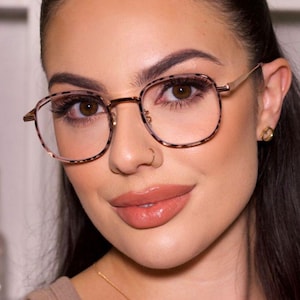 Reading Glasses Frames &quot;Stunner Square&quot; Eyewear Frames Custom Readers Vintage Round Blue Light Blocking