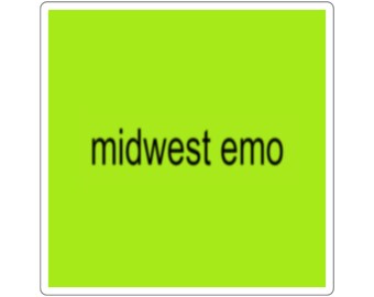 Midwest Emo Brat Square Sticker | Fun Laptop Decals, Midwest Emo Sticker, Gift for Music Lovers