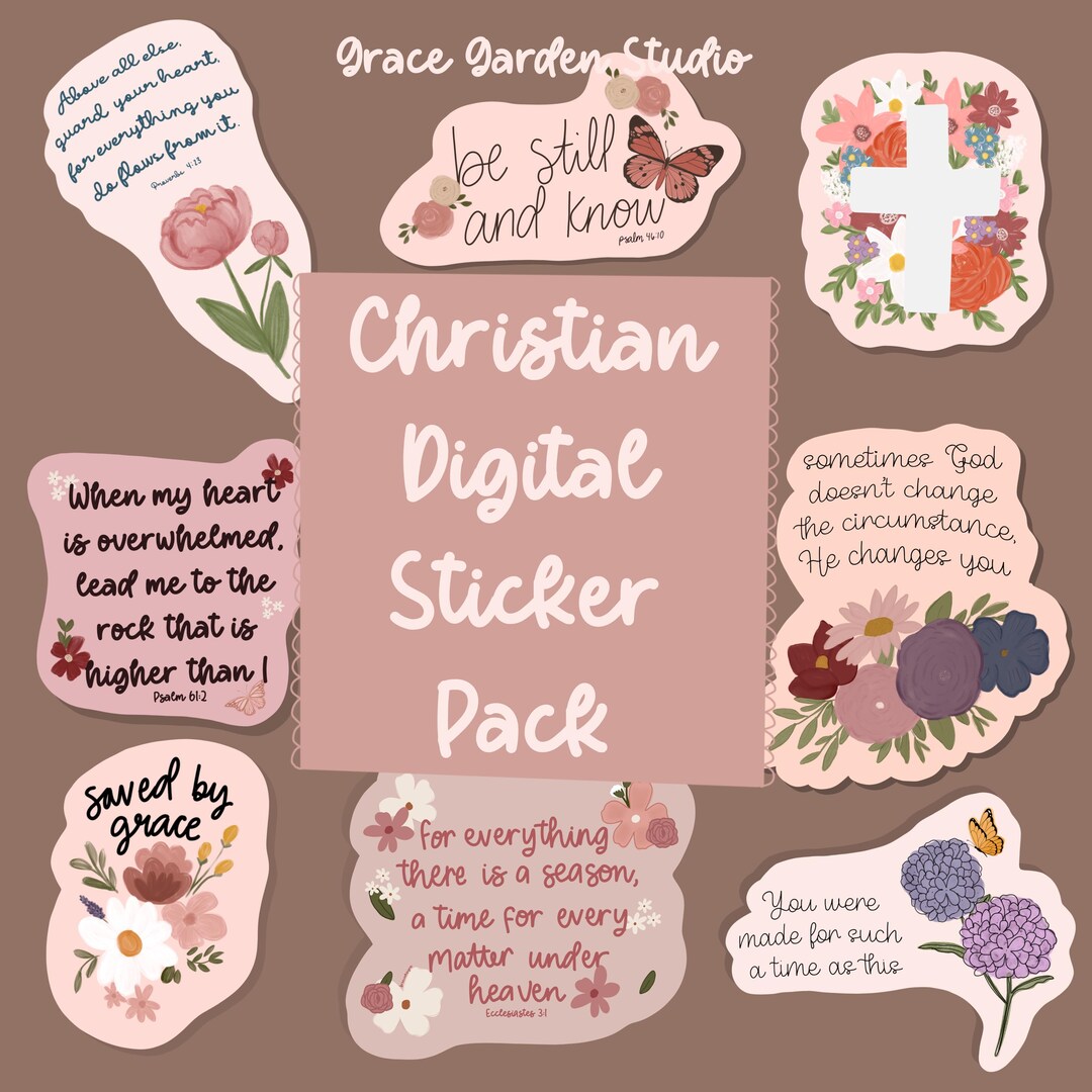 Christian Scripture Digital Stickers – Floral Bible Journal (digital ...