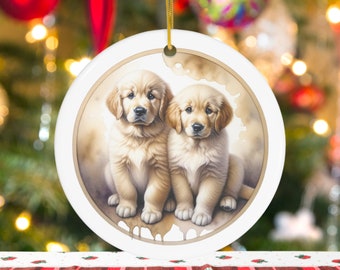 Ornamento de aquarela personalizado para animais de estimação usando foto + nome do animal de estimação - Ornamento personalizado Ornamento de Natal para cães Ornamento de cão personalizado Ornamento de cão personalizado