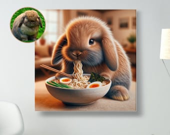 Custom Rabbit Portrait Rabbit Painting Bunny Artwork Print Rabbit Memorial