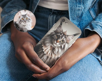 Huisdier Foto Telefoonhoesje Gepersonaliseerde Handgetekende Hond Telefoonhoesje Met Huisdier Naam Aangepaste Kat Gezicht Telefoonhoesje iPhone Galaxy Hond Portret Telefoon