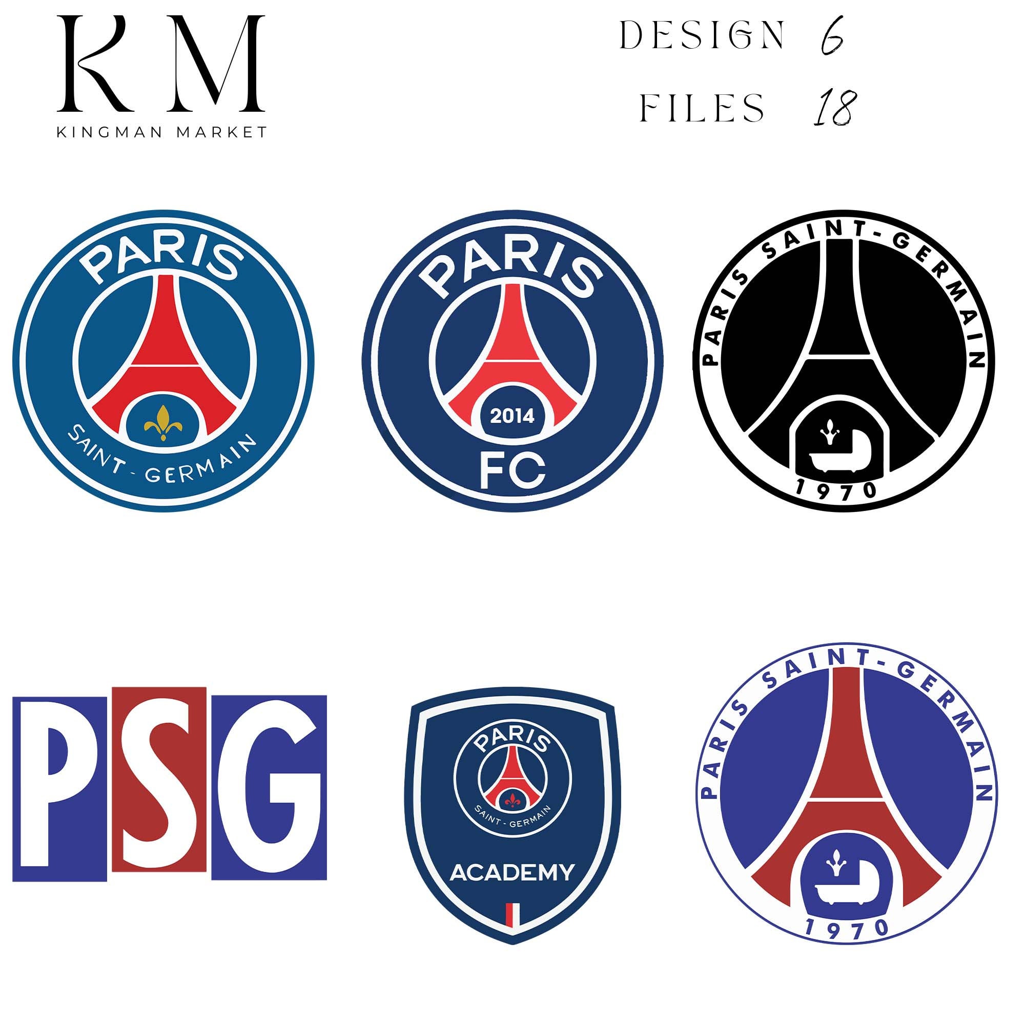 Sticker autocollant Paris Saint Germain PSG - 5x5:20x20cm