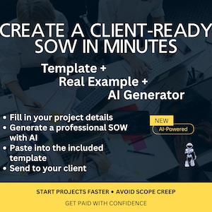 AI-Powered SOW Generator with Template | For Consultants, Freelancers, Agencies | Project Contract Example Included