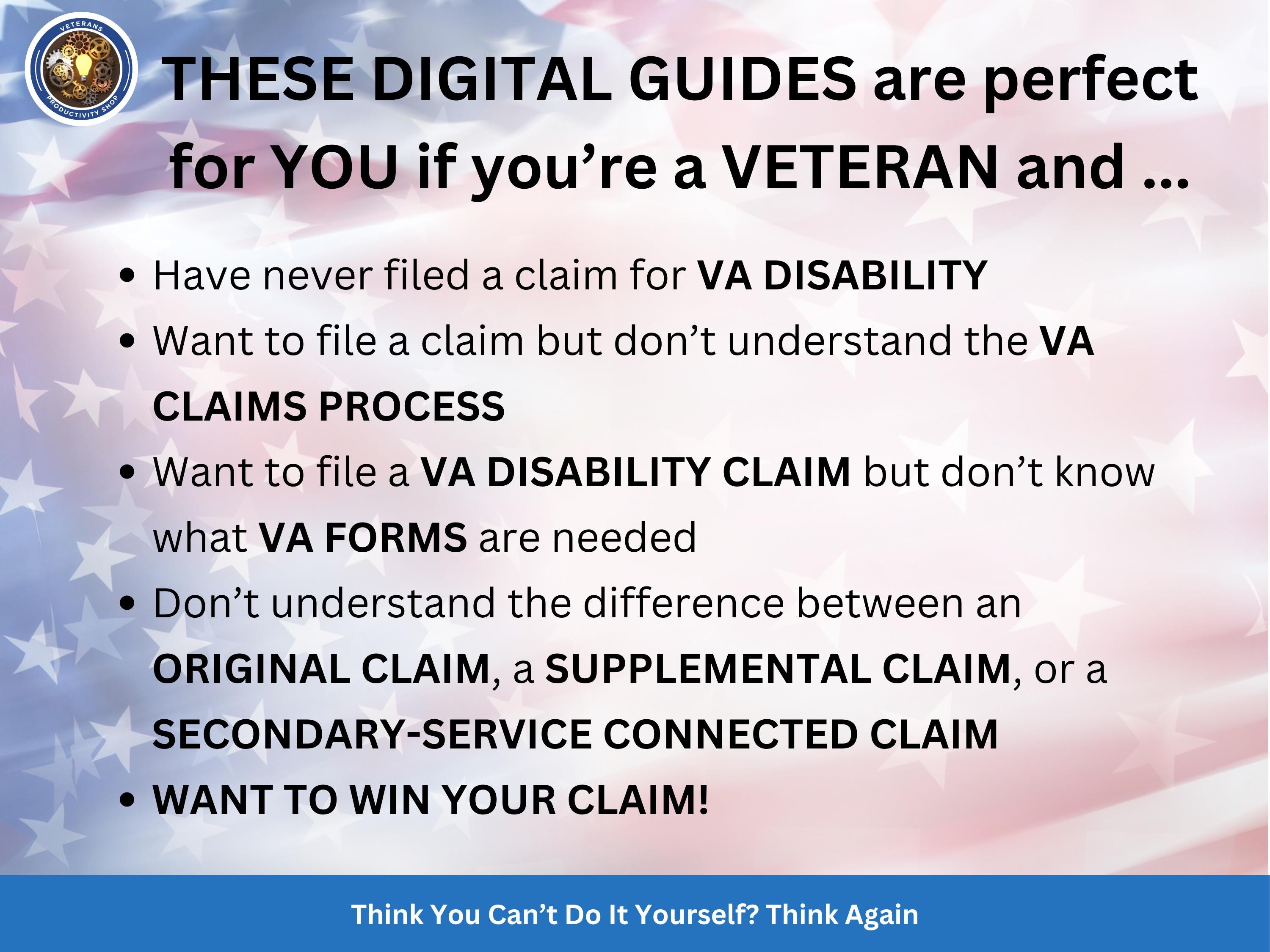 Va Graphics Guide VA Disability Claims Guide: Original, Secondary, Supplemental (digital ...