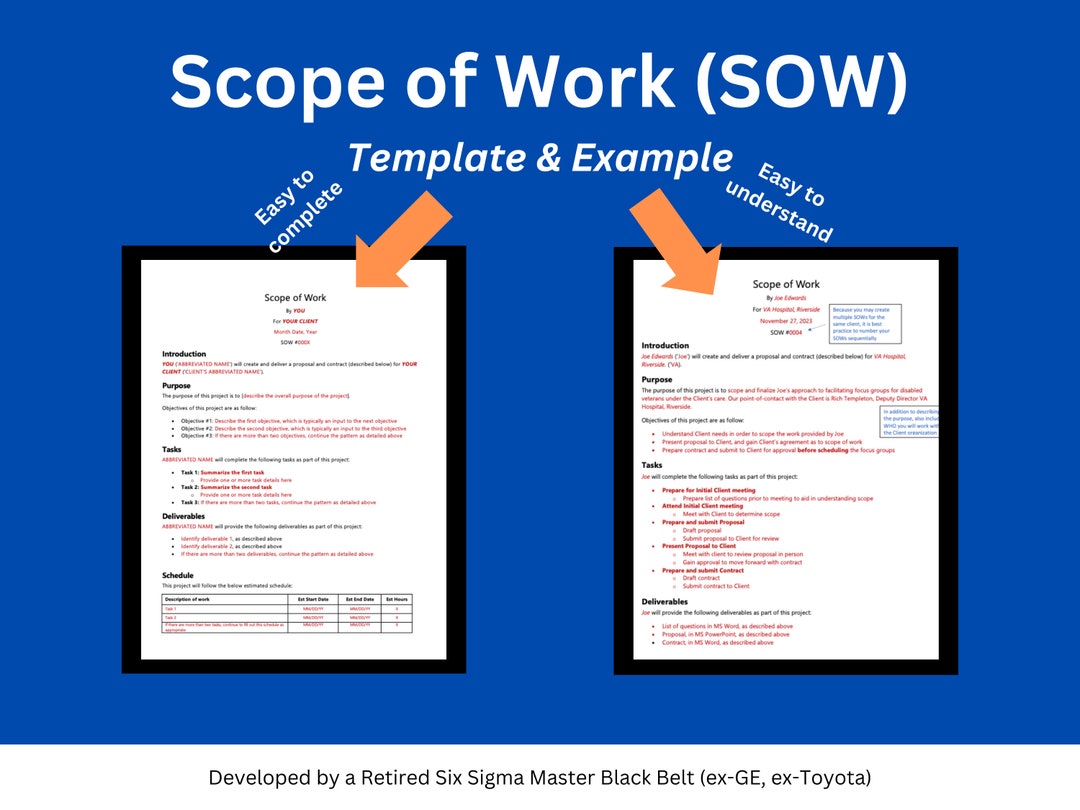 Scope of Work SOW: Scope of Work Contract Template SOW Example MS Word ...