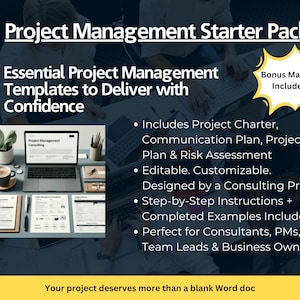 Project Management Templates: Project Charter, Communication Plan (Digital Download)