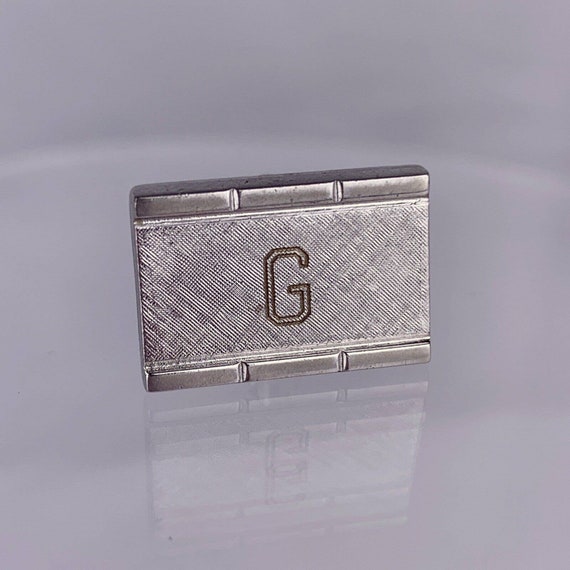G Initial Monogram Cufflinks Block Letter Silver … - image 8