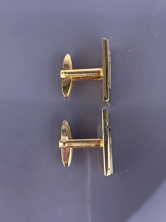 Scroll Star Burst Gold Plated Cufflinks Rectangle… - image 3