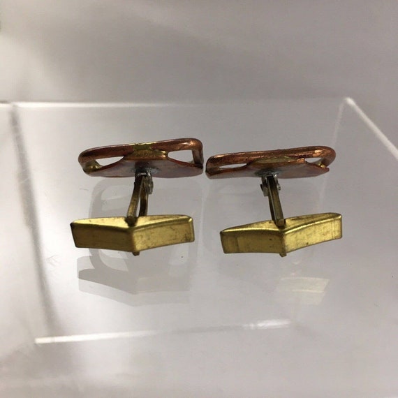Copper Frame Triangle Abstract Cufflinks Modernis… - image 3