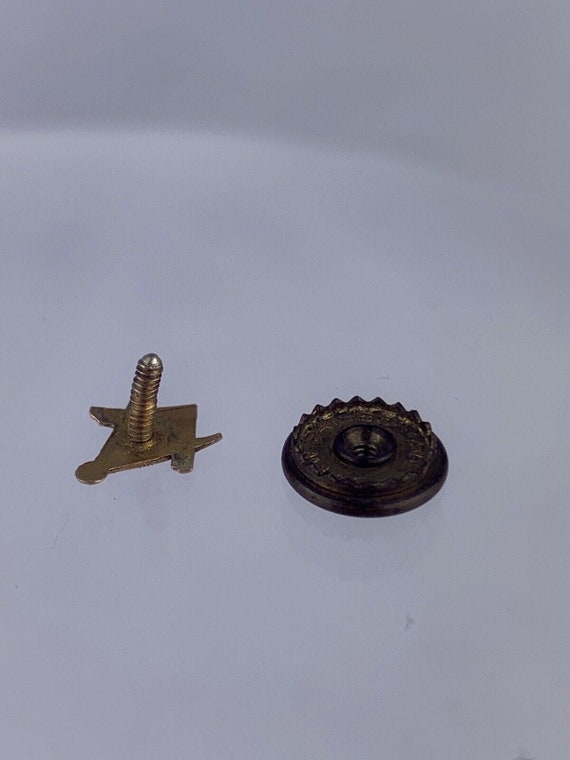 Tiny Freemason 10k Gold Tie Lapel Pin Screw Back … - image 3