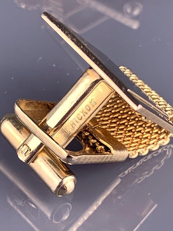 D Initial Cursive Font Cufflinks Wrap Around Gold… - image 5