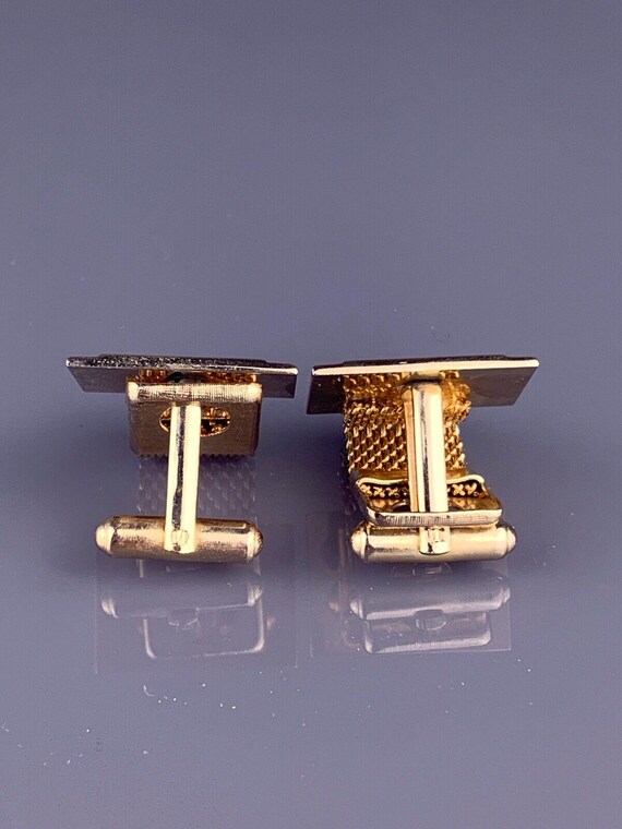 D Initial Cursive Font Cufflinks Wrap Around Gold… - image 3