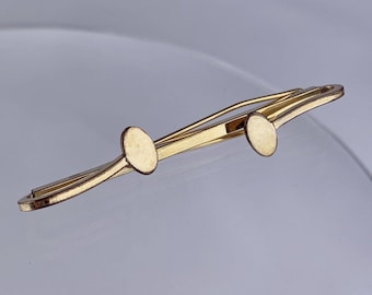 Lamode 10k 1/20 Gold Filled Tie Clip Bar Unique Modernist Double End Vintage
