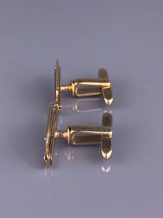 S Initial Block Font Cufflinks Gold Tone Monogram… - image 4
