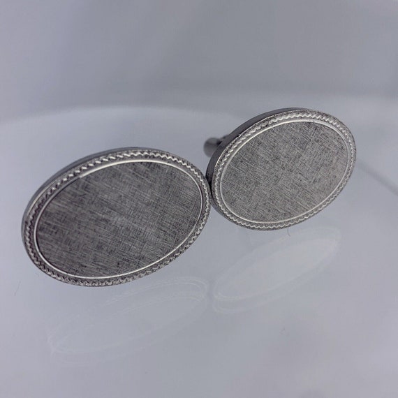 Simple Brushed Face Sterling Silver Cufflinks Larg