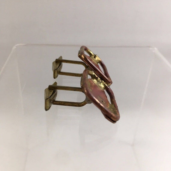 Copper Frame Triangle Abstract Cufflinks Modernis… - image 2