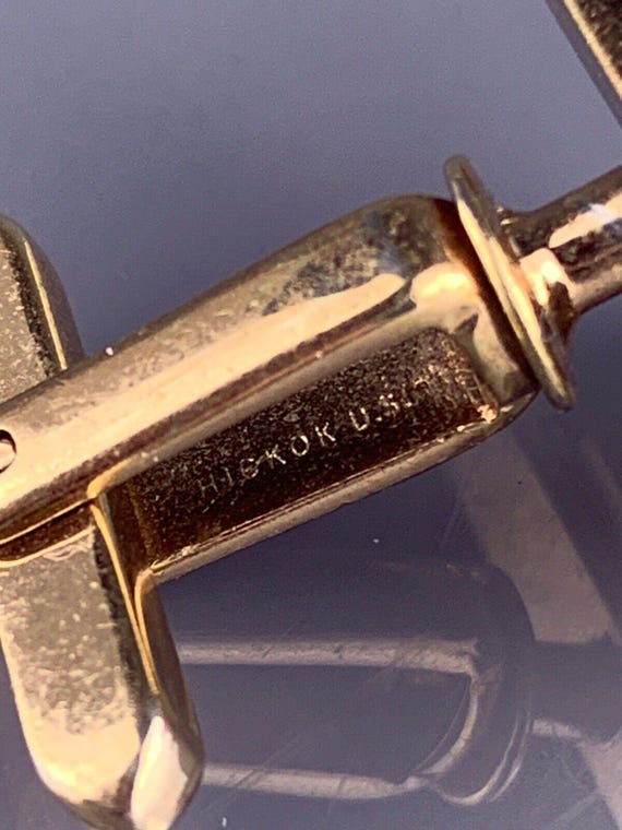 S Initial Block Font Cufflinks Gold Tone Monogram… - image 6