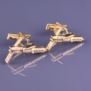 Arcair Fugenhobel Werbung Manschettenknöpfe Gold Ton Schneiden Schweißen Vintage