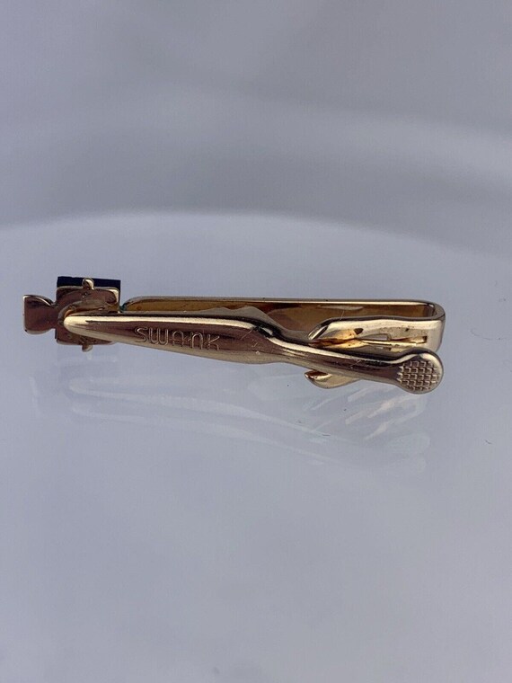 Simple Black Obsidian Glass Gold Plated Tie Clip … - image 3