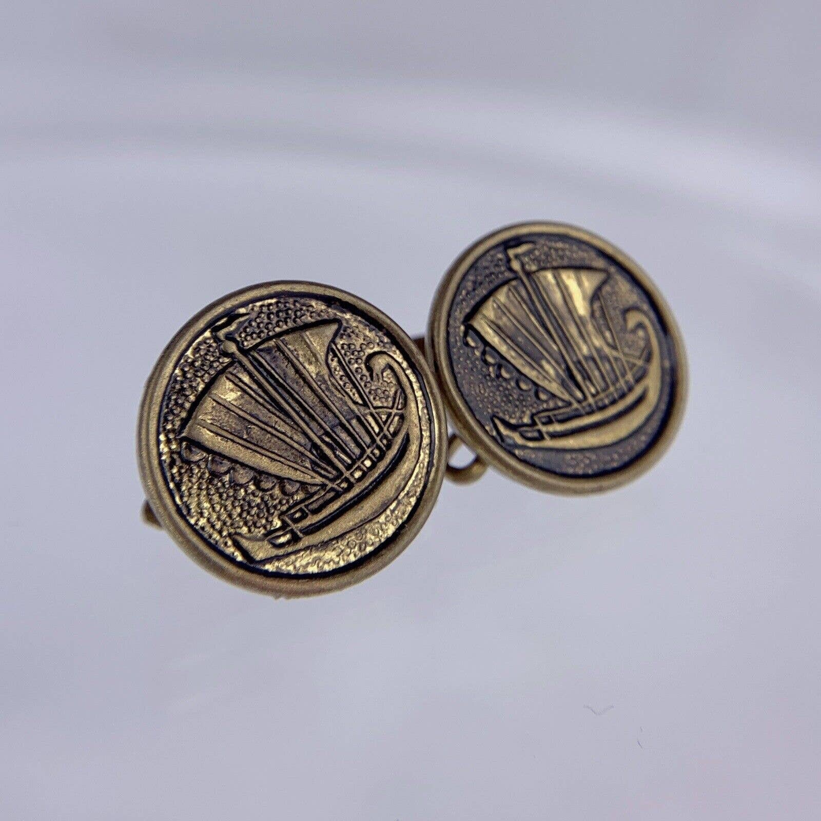Boutons de manchette plaqué or vintage - France