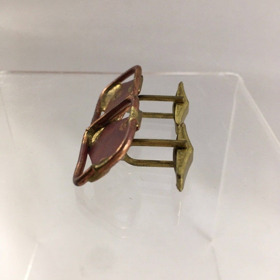 Copper Frame Triangle Abstract Cufflinks Modernis… - image 4