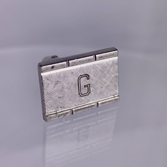 G Initial Monogram Cufflinks Block Letter Silver … - image 9