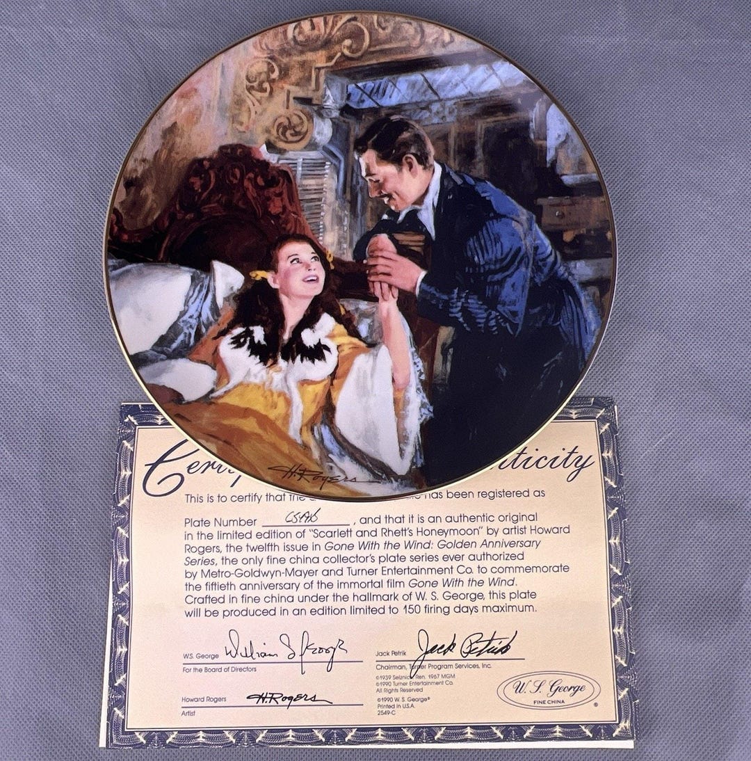 風と共に去りぬ プレート スカーレット・レッツ ハネムーン 1990