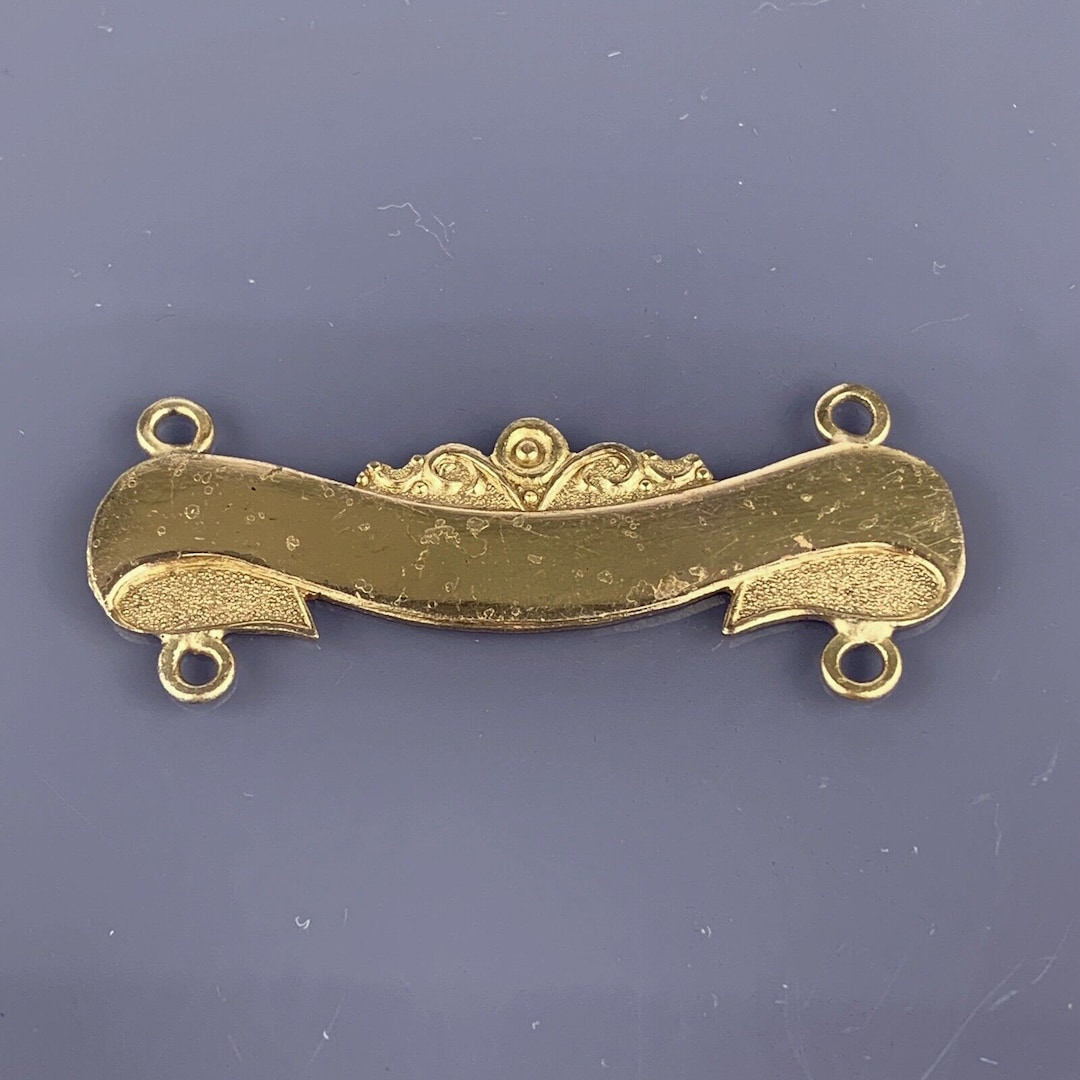 Antique Medal Bar Blank Gold Plated Scroll Hanging for Brooch Award ...