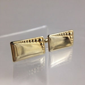 Modernist Angled Dots Cufflinks Gold Tone Mid Century Rectangle Vintage