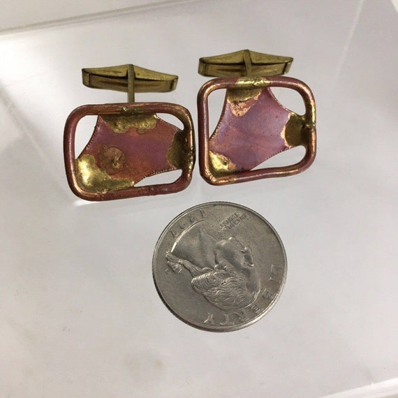 Copper Frame Triangle Abstract Cufflinks Modernis… - image 6