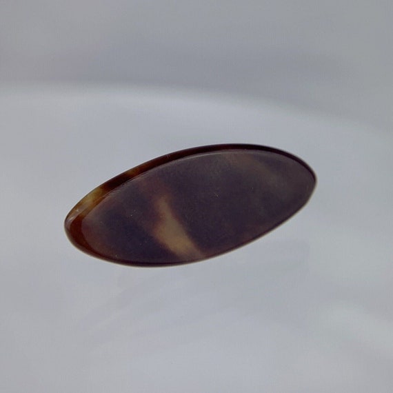Faux Tortoise Shell Lucite Tie Clip Bar Oval Slice