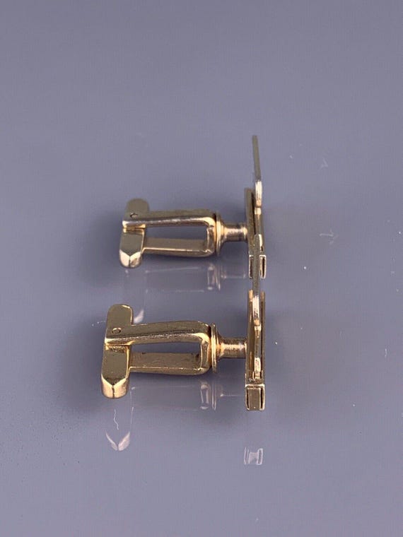 S Initial Block Font Cufflinks Gold Tone Monogram… - image 2