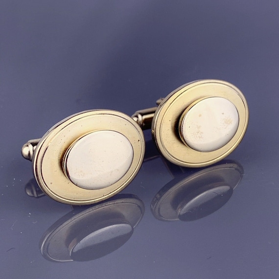 ヴィンテージ カフスボタン ゴールド 楕円デザイン