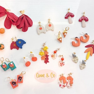 Fall Polymer Clay Earrings | Handmade Autumn Jewelry | Lightweight Clay Dangles | Cozy Vibes