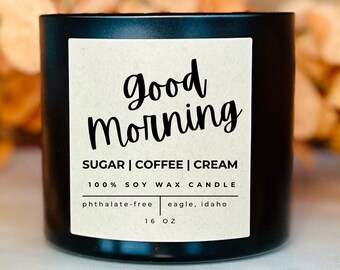 COFFEE CANDLE - Good Morning || 100% Soy Wax || Hand Poured || Phthalate Free || Coffee Scented