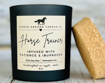 HORSE TRAINER CANDLE - Equestrian Candle || Hand Poured || Gift for Equestrians and Horse Lovers || Phthalate-Free || You Choose Scent