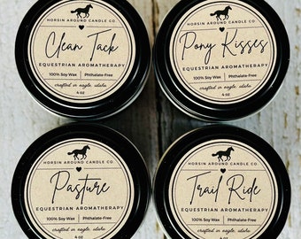 Equestrian Gift Box - Horse Candle Sampler || Gift for Horse Lovers || 100% Soy Wax || Hand Poured || Phthalate Free || Horse Scents